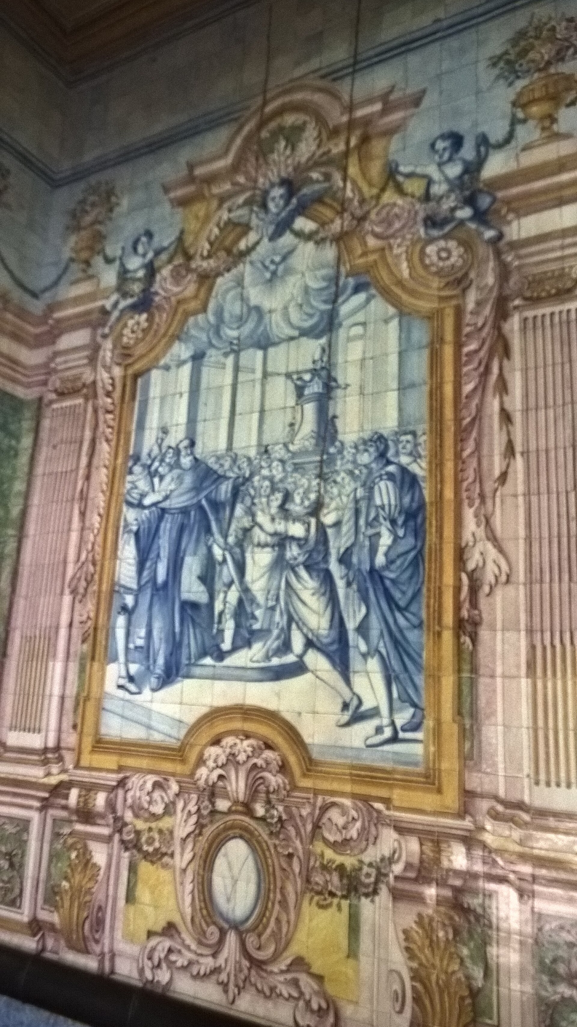 Imagem de referência de Cenas da Vida de Santo Agostinho, descrito nos dados abertos como conjunto de painéis de azulejo na Igreja de Nossa Senhora da Ajuda, em Lisboa