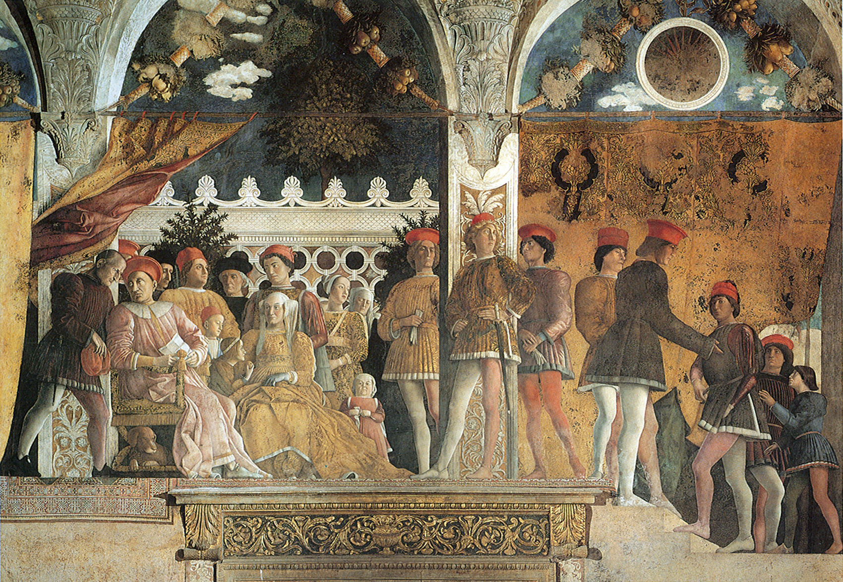 Imagem de referência de Camera degli Sposi, descrito nos dados abertos como série de frescos pintados por Andrea Mantegna numa sala do Palácio Ducal, Mântua, Itália