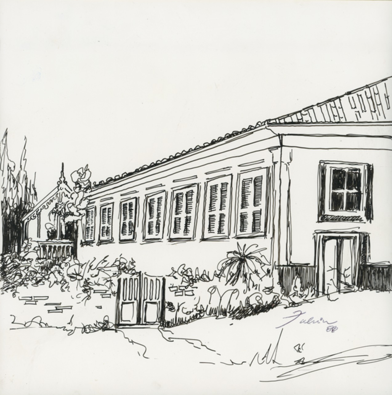 Imagem de referência de Sede da Fazenda Rio das Pedras, descrito nos dados abertos como desenho de Fúlvia Gonçalves (FG 162)