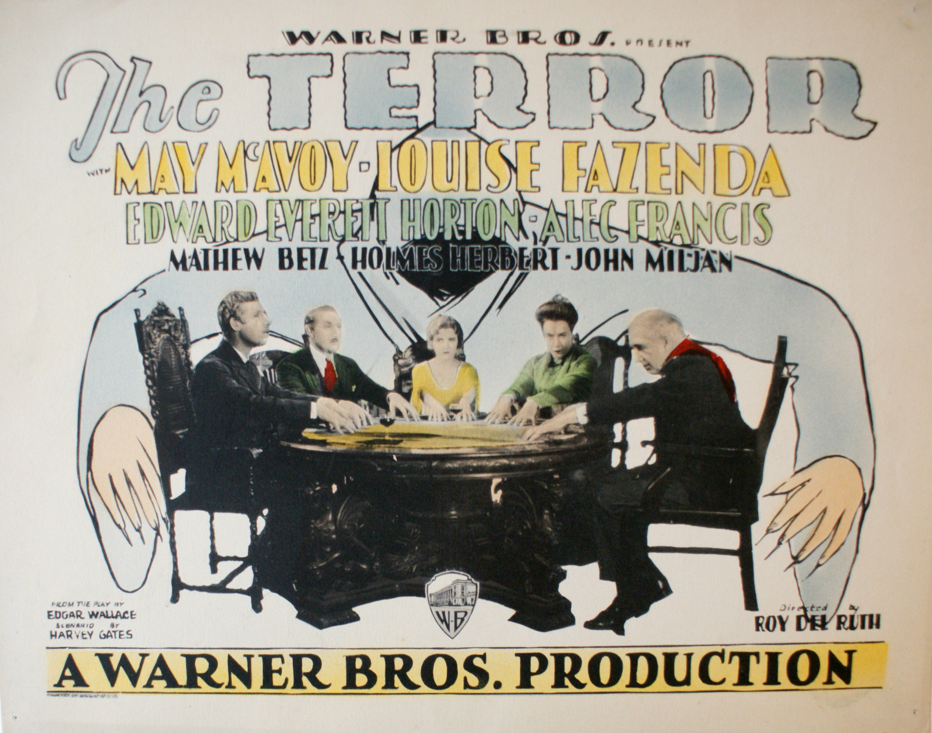 Imagem de referência de The Terror, descrito nos dados abertos como filme de 1928 dirigido por Roy Del Ruth
