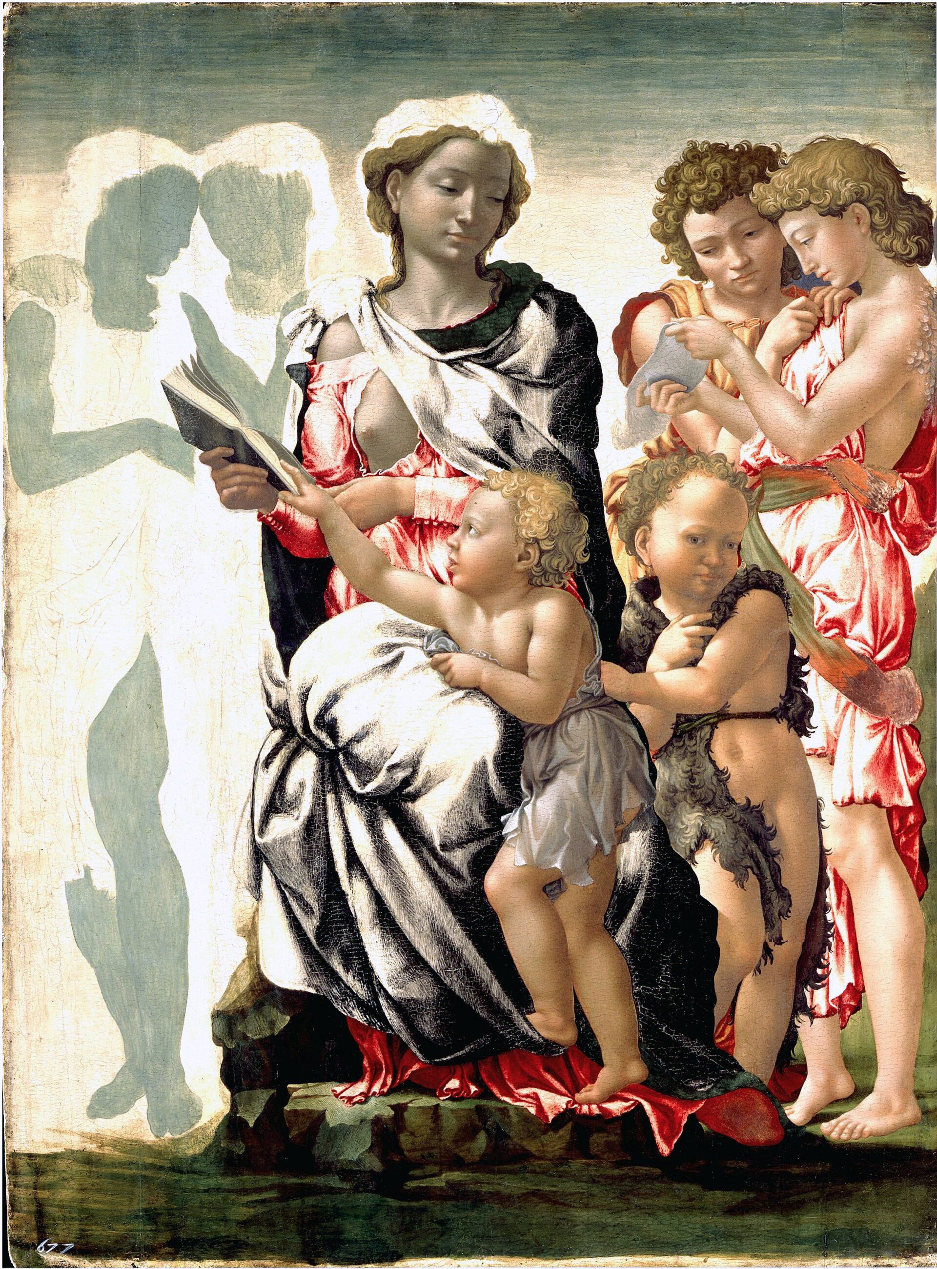 Imagem de referência de Madona de Manchester, descrito nos dados abertos como pintura de Michelangelo