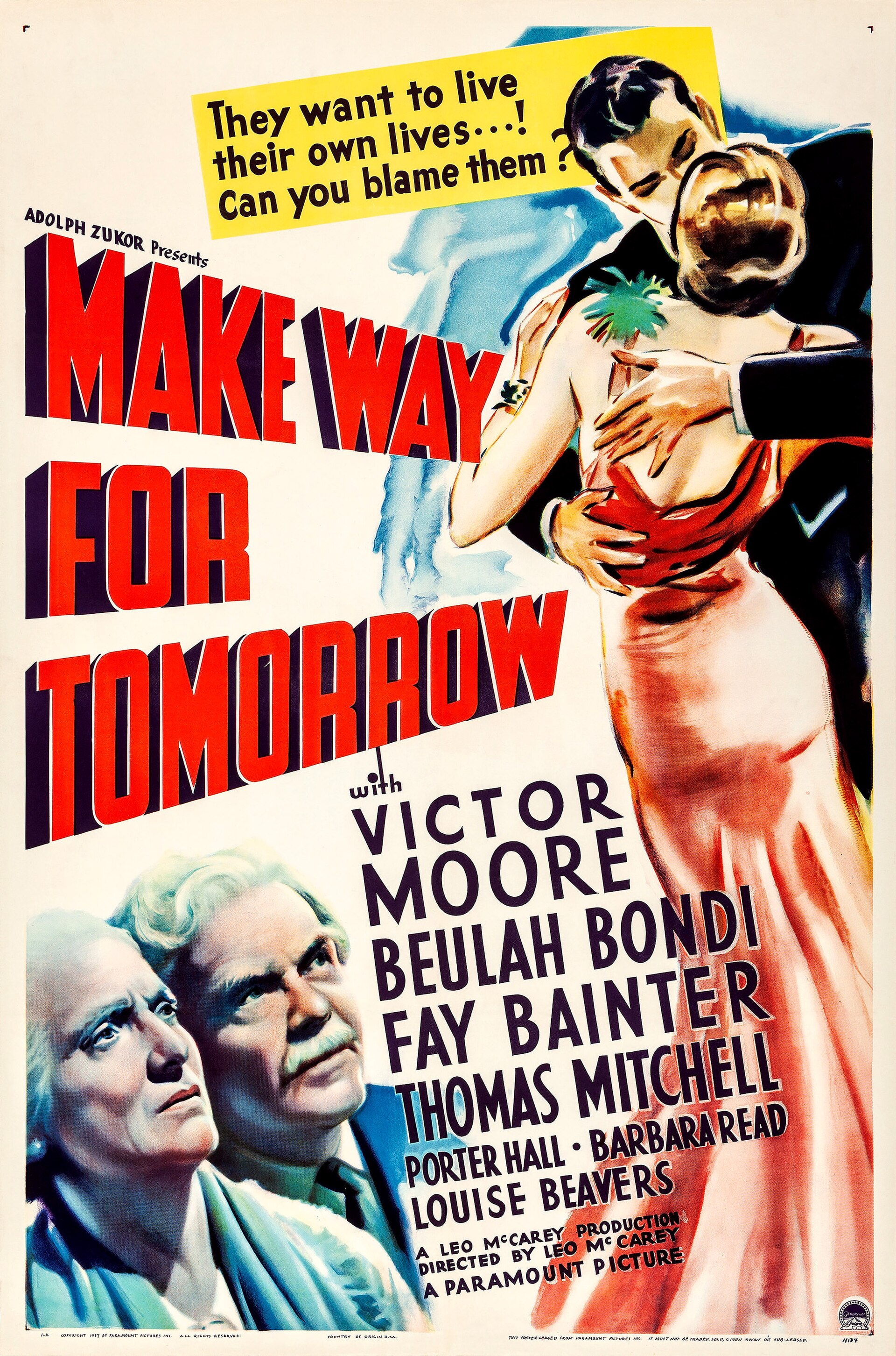 Imagem de referência de Make Way for Tomorrow, descrito nos dados abertos como filme de 1937 dirigido por Leo McCarey