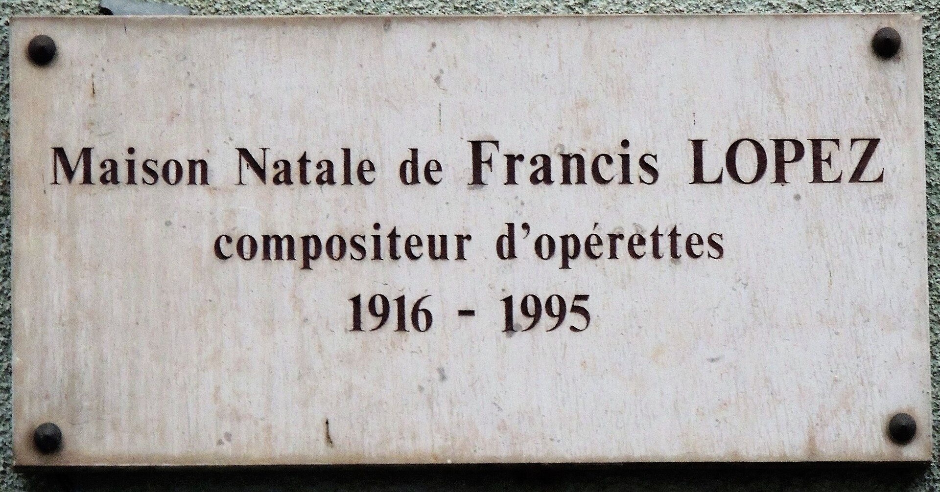 Imagem de referência de Francis Lopez, descrito nos dados abertos como compositor francês