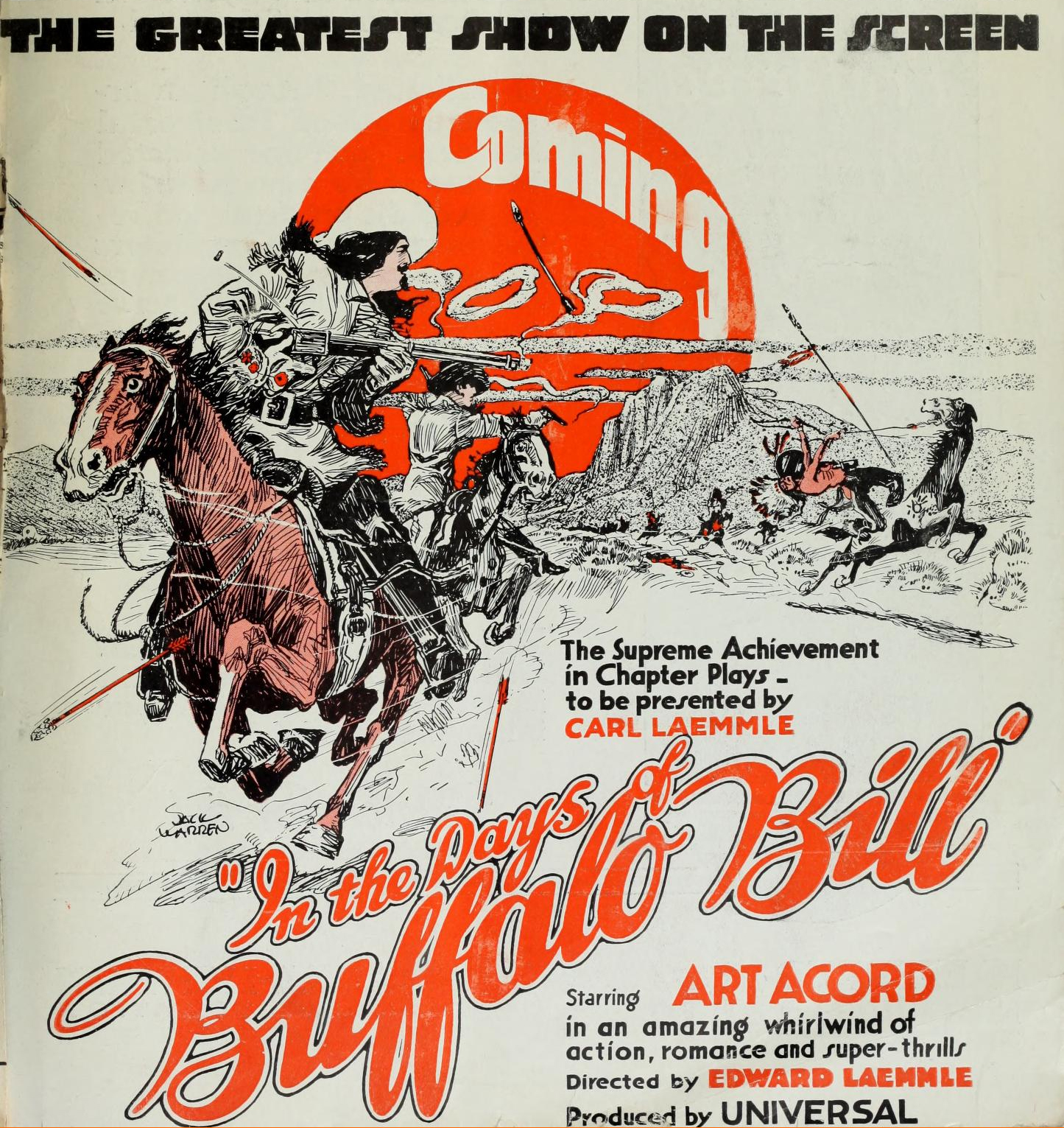 Imagem de referência relacionada a In the Days of Buffalo Bill, item descrito como filme de 1922 dirigido por Edward Laemmle
