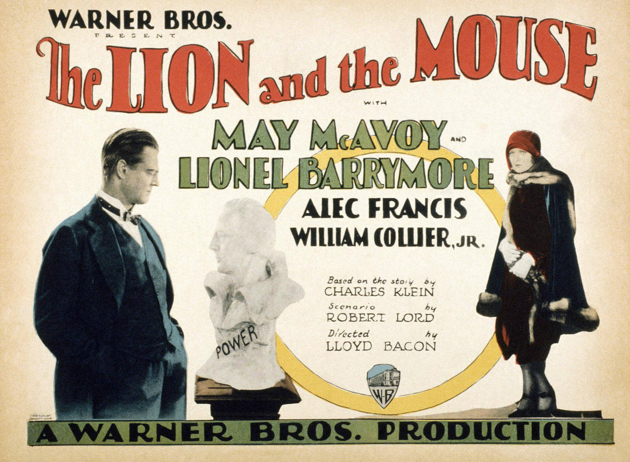 Imagem de referência de The Lion and the Mouse, descrito nos dados abertos como filme de 1928 dirigido por Lloyd Bacon