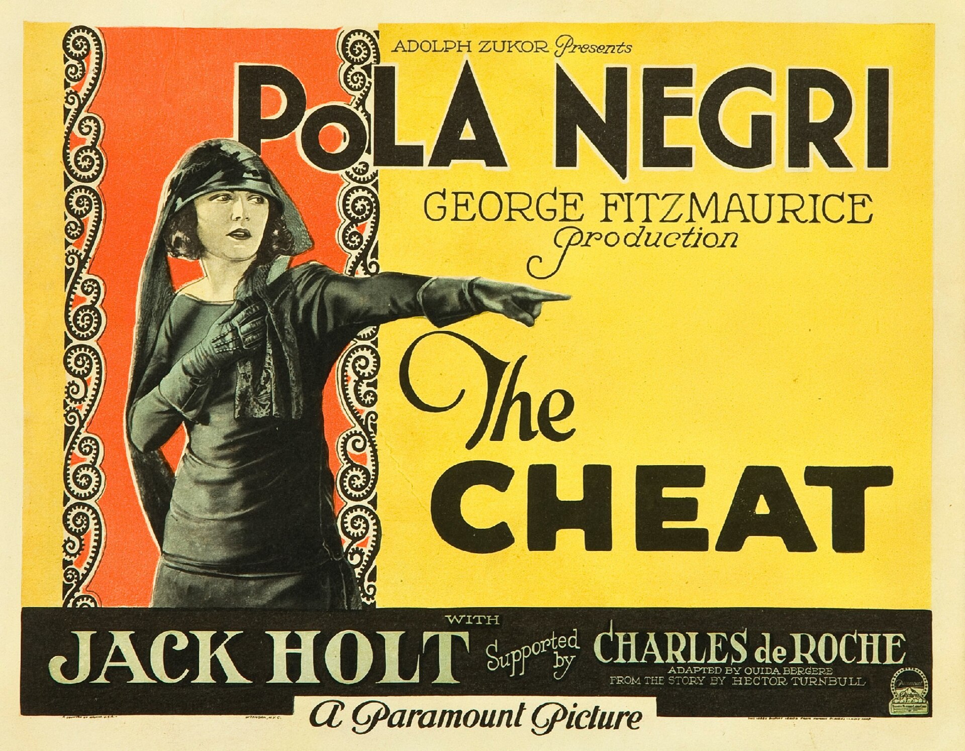 Imagem de referência de The Cheat, descrito nos dados abertos como filme de 1923 dirigido por George Fitzmaurice