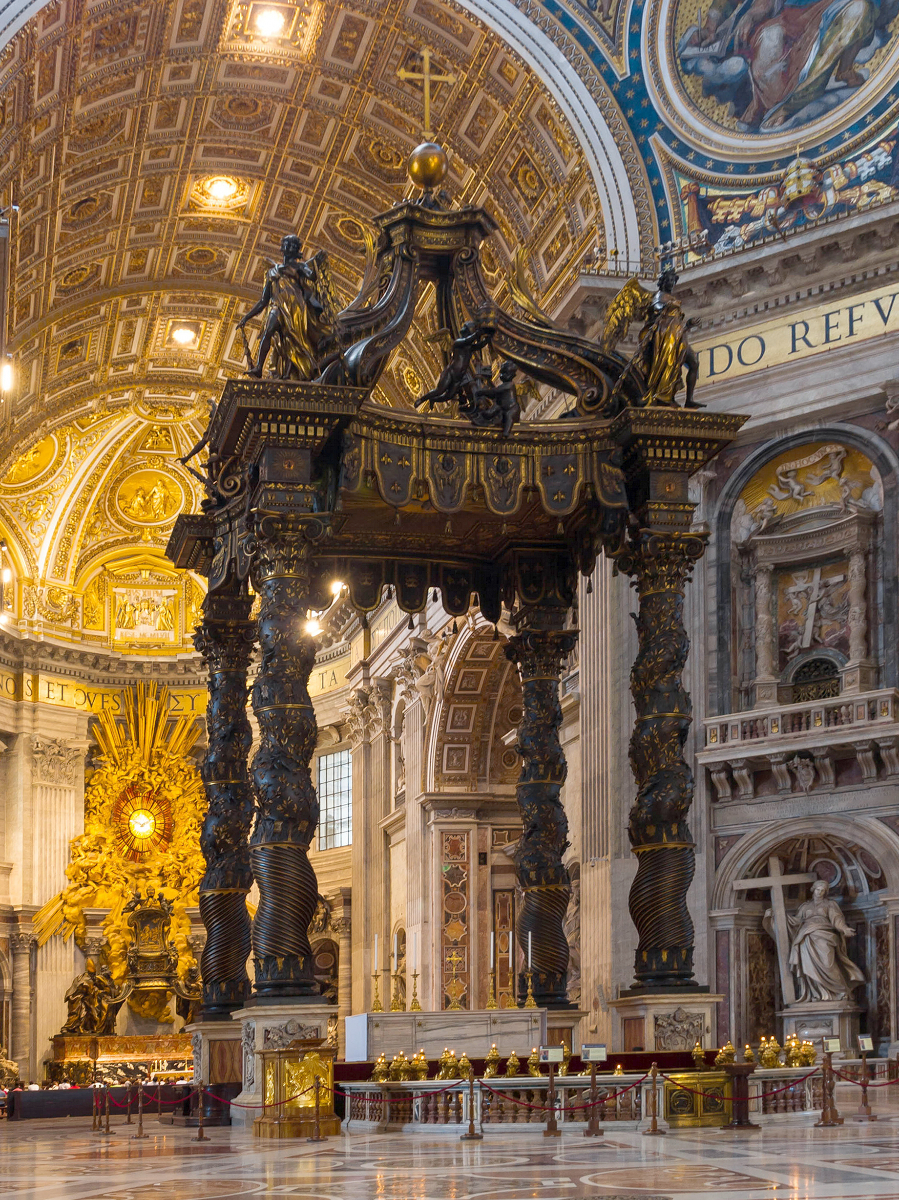 Imagem de referência de Baldaquino da Basílica de São Pedro, descrito nos dados abertos como monumento de Gian Lorenzo Bernini, datado da década de 1620
