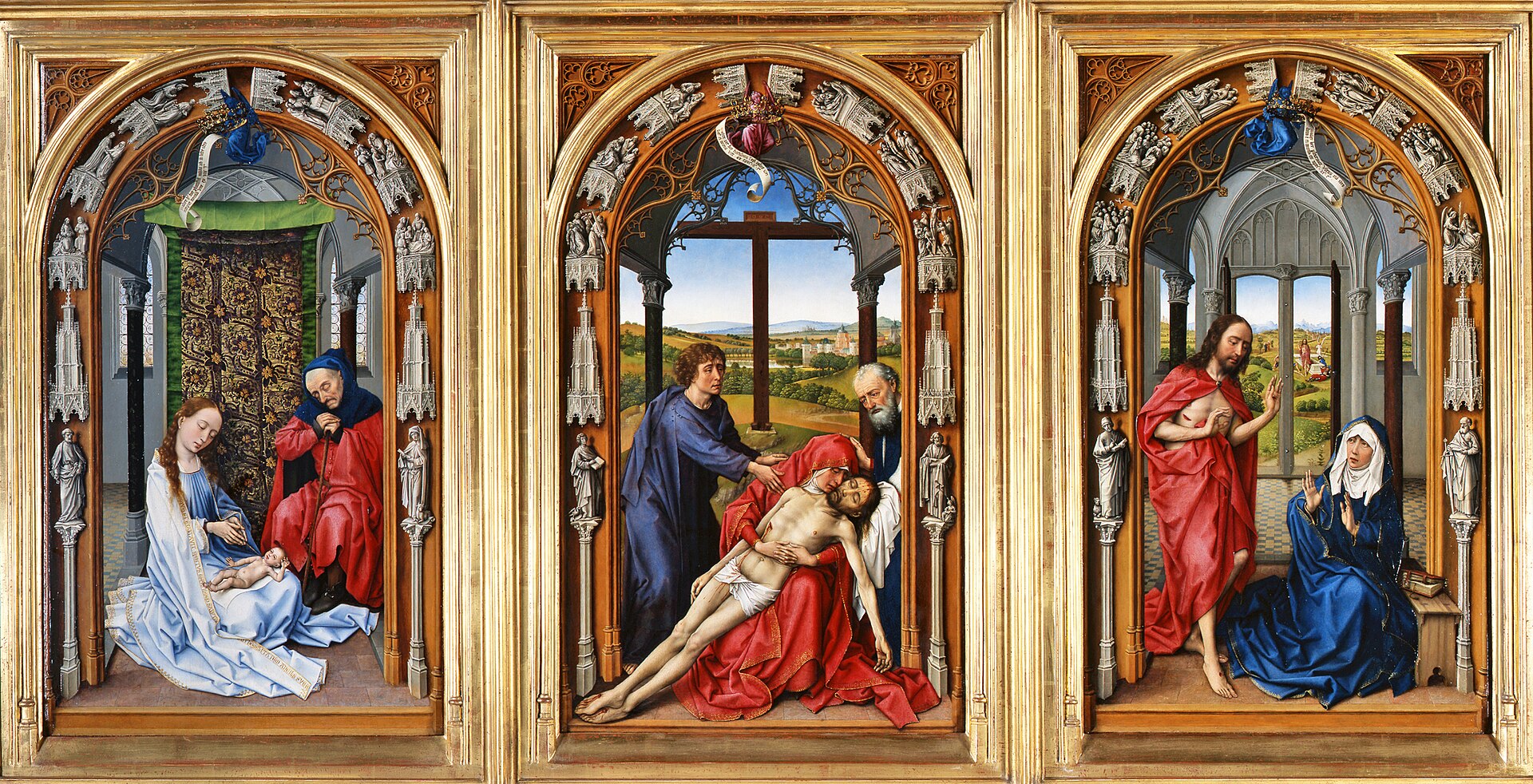 Imagem de referência de Retábulo de Miraflores, descrito nos dados abertos como pintura de Rogier van der Weyden