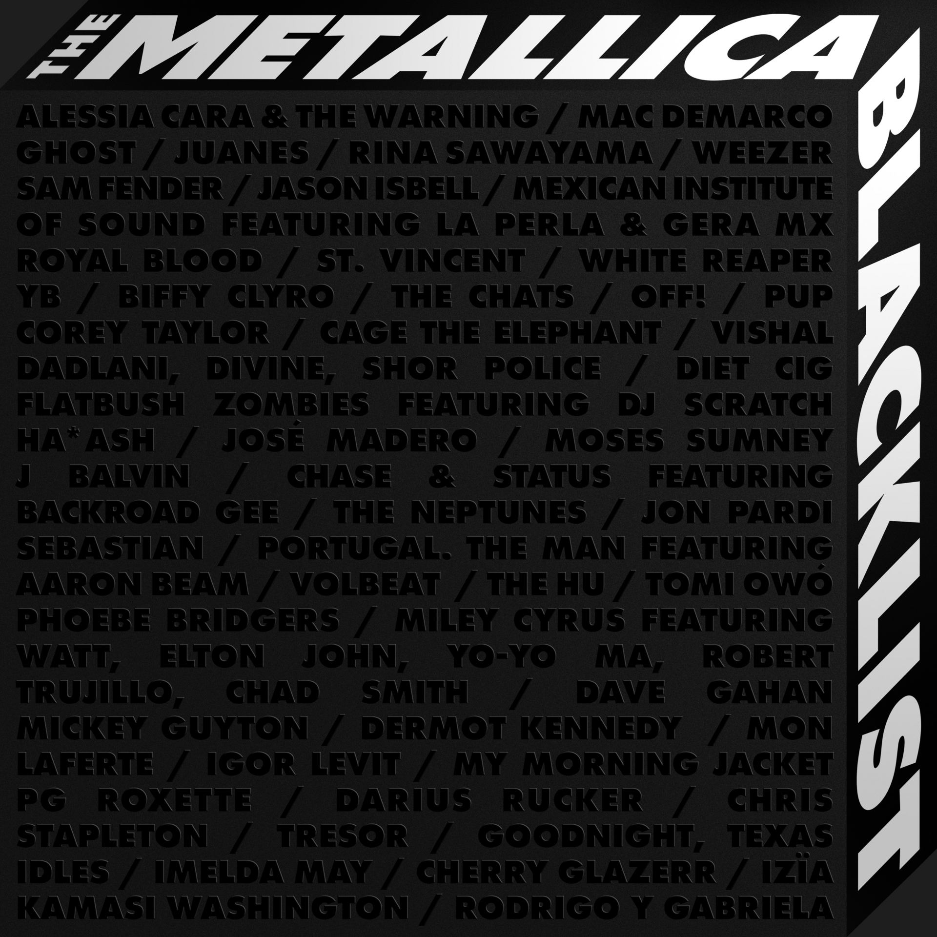 Imagem de referência relacionada a The Metallica Blacklist, item descrito como álbum de tributo de compilação de 2021; vários artistas