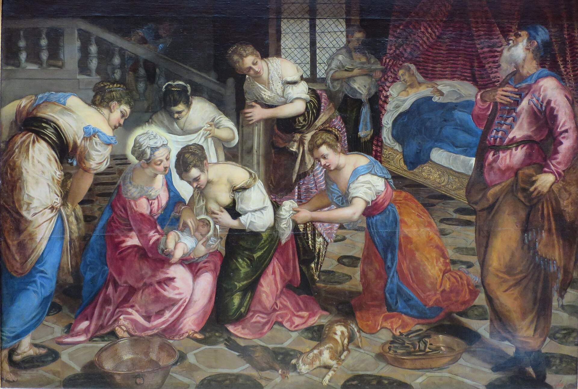 Imagem de referência de Nascimento de João Batista, descrito nos dados abertos como pintura de Tintoretto