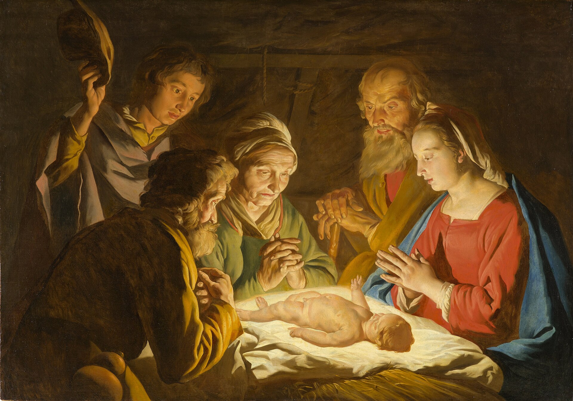 Imagem de referência de A Adoração dos Pastores, descrito nos dados abertos como pintura de Matthias Stom