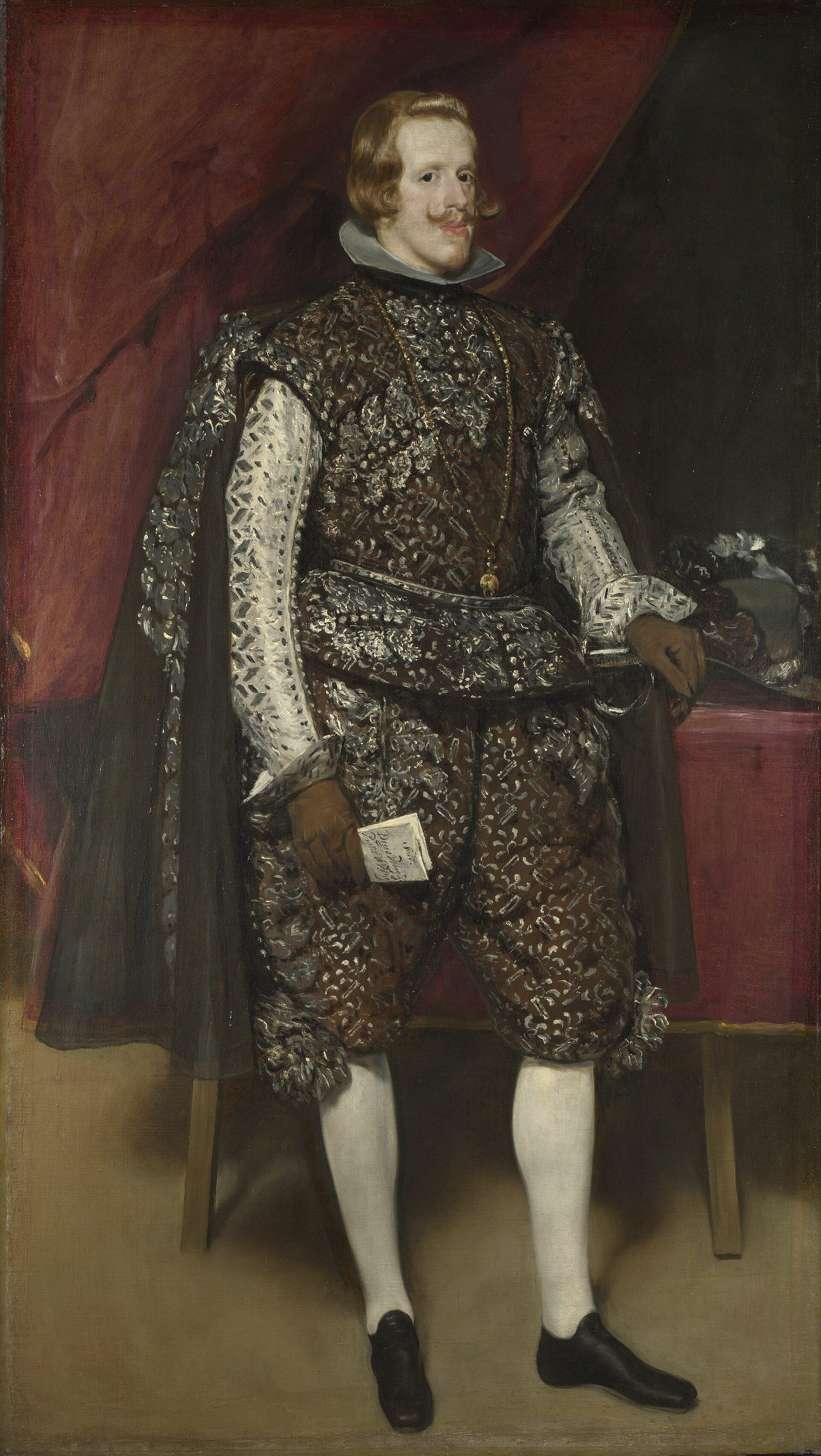 Imagem de referência de Filipe IV em Marrom e Prata, descrito nos dados abertos como pintura de Diego Velázquez