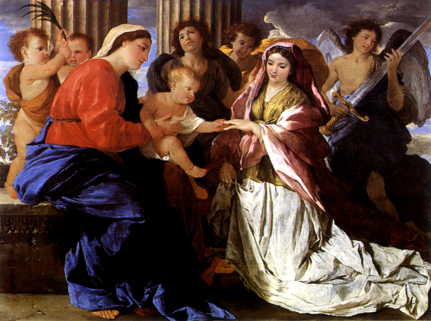 Imagem de referência de O Casamento Místico de Santa Catarina, descrito nos dados abertos como pintura de Nicolas Poussin