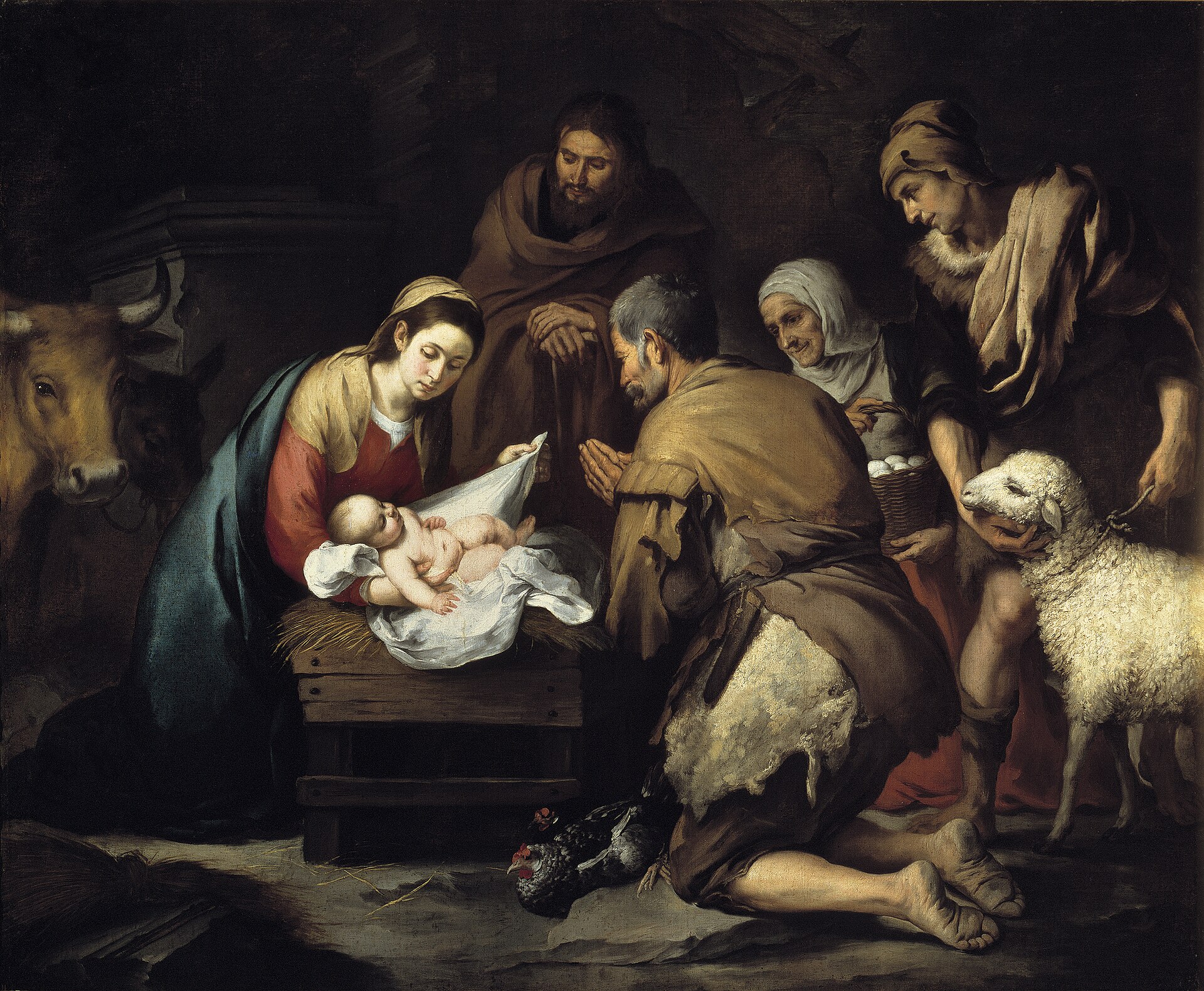 Imagem de referência de A Adoração dos Pastores, descrito nos dados abertos como pintura de Bartolomé Esteban Murillo