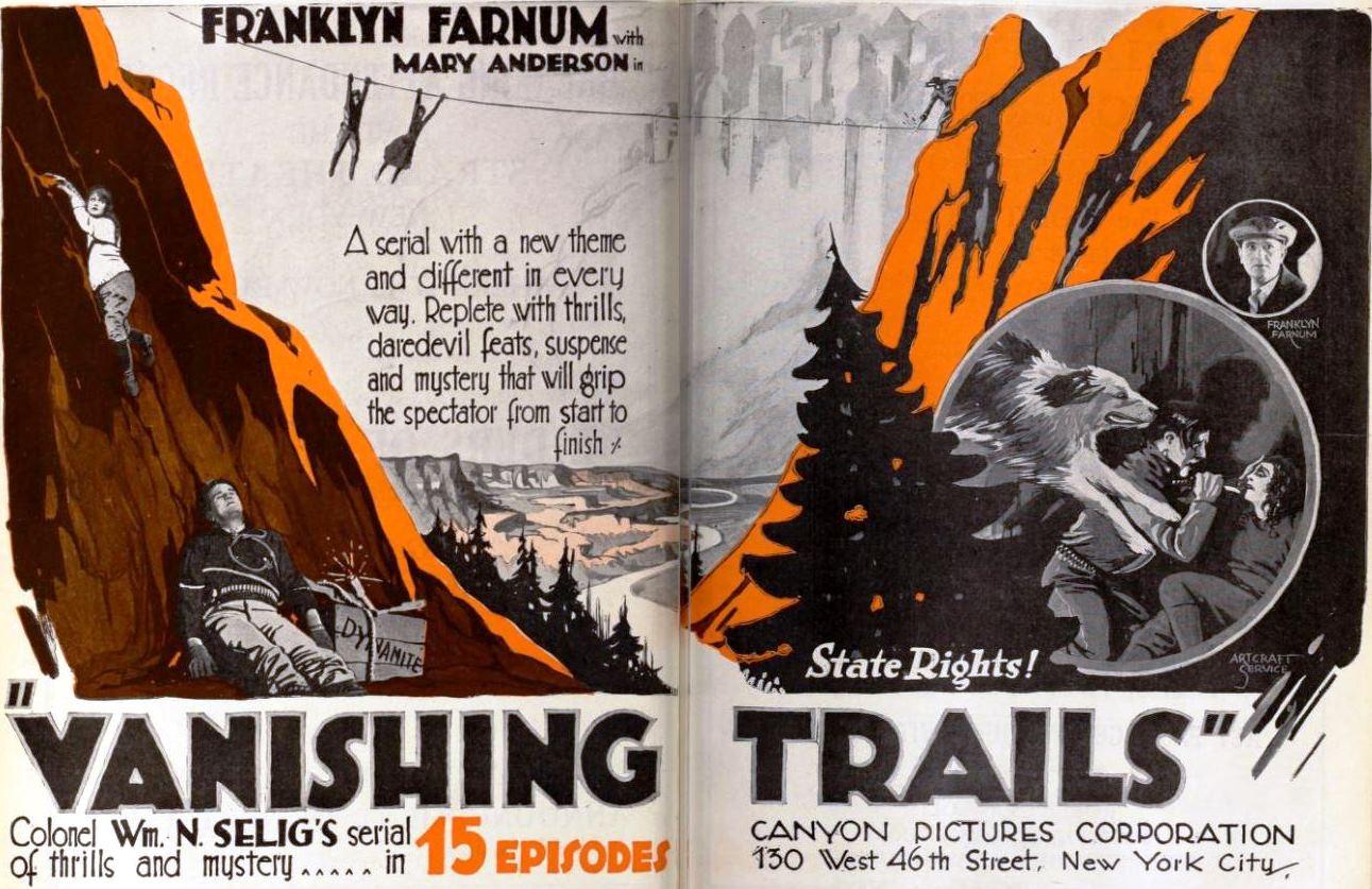Imagem de referência de Vanishing Trails, descrito nos dados abertos como filme de 1920 dirigido por Leon De La Mothe