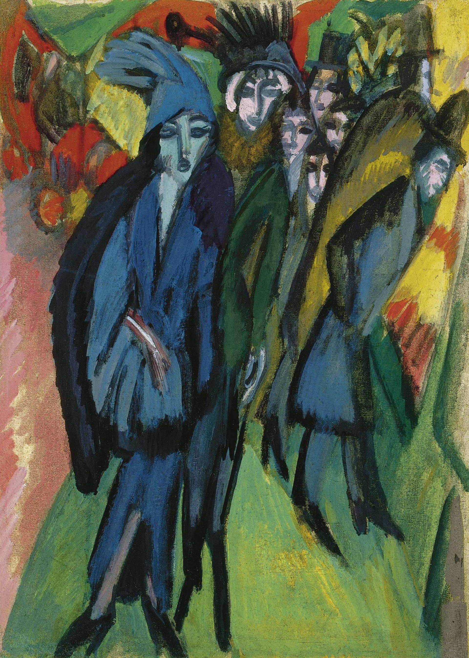 Imagem de referência de Cena de rua, descrito nos dados abertos como pintura de Ernst Ludwig Kirchner