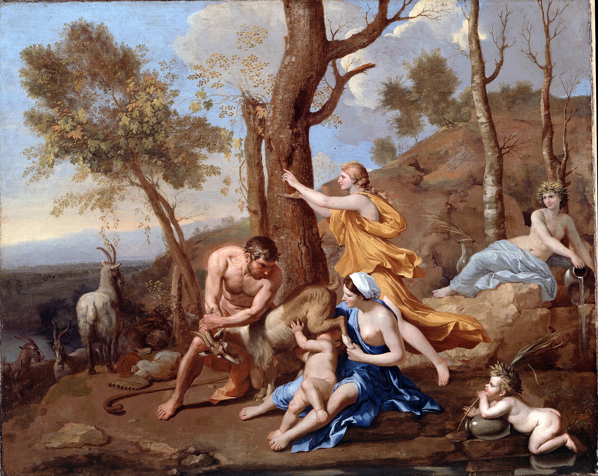 Imagem de referência de A Criação de Júpiter, descrito nos dados abertos como pintura de Nicolas Poussin