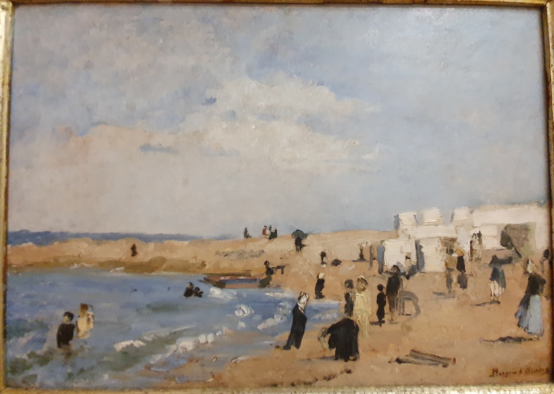 Imagem de referência de Marinha. Póvoa do Varzim. Impressão, descrito nos dados abertos como pintura de João Marques de Oliveira