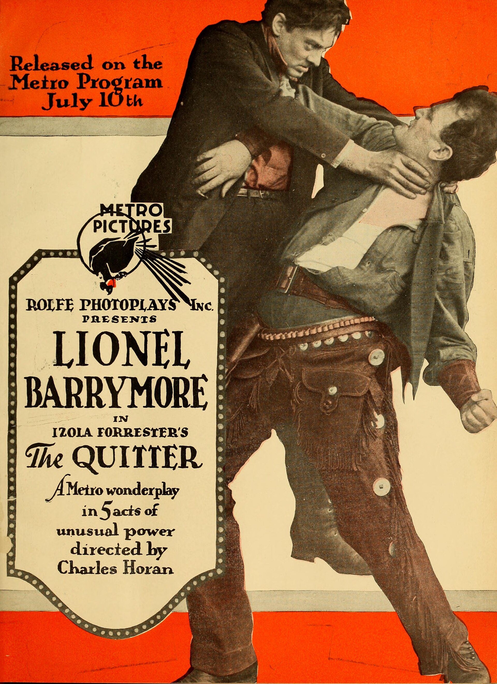 Imagem de referência de The Quitter, descrito nos dados abertos como filme de 1916 dirigido por Charles Horan