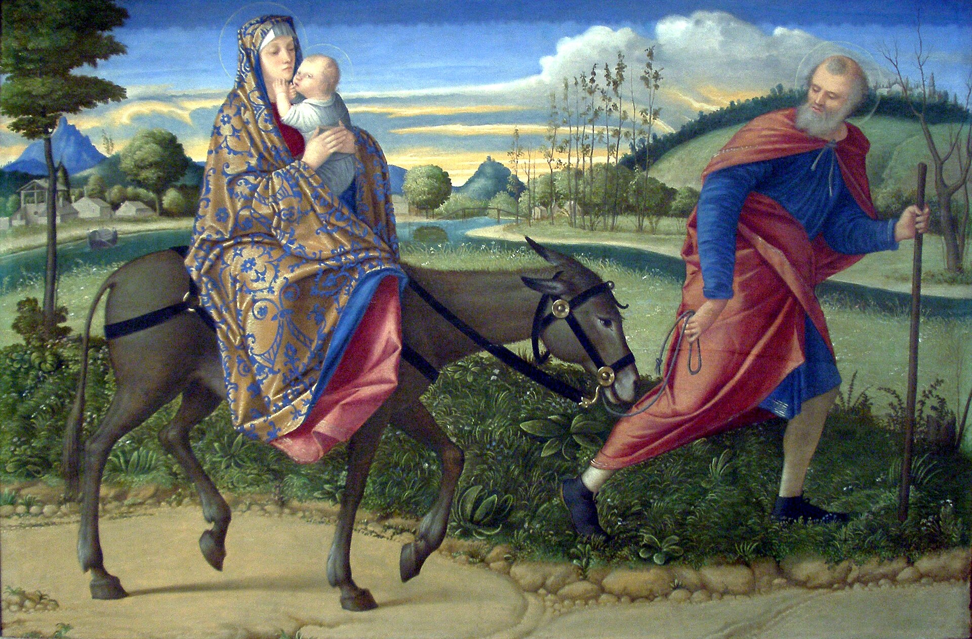 Imagem de referência de Fuga para o Egito, descrito nos dados abertos como pintura de Vittore Carpaccio