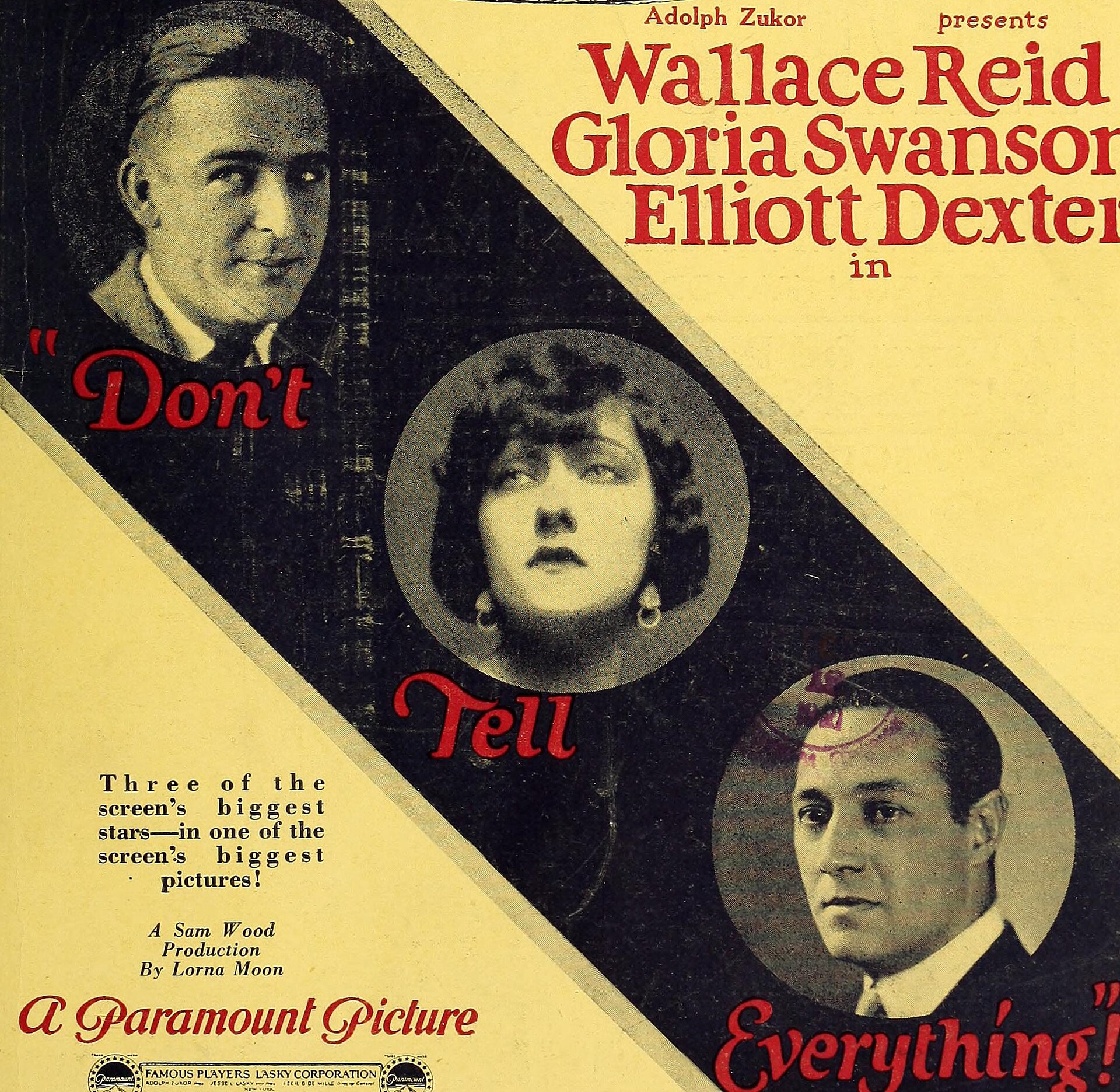 Imagem de referência de Don't Tell Everything, descrito nos dados abertos como filme de 1921 dirigido por Sam Wood