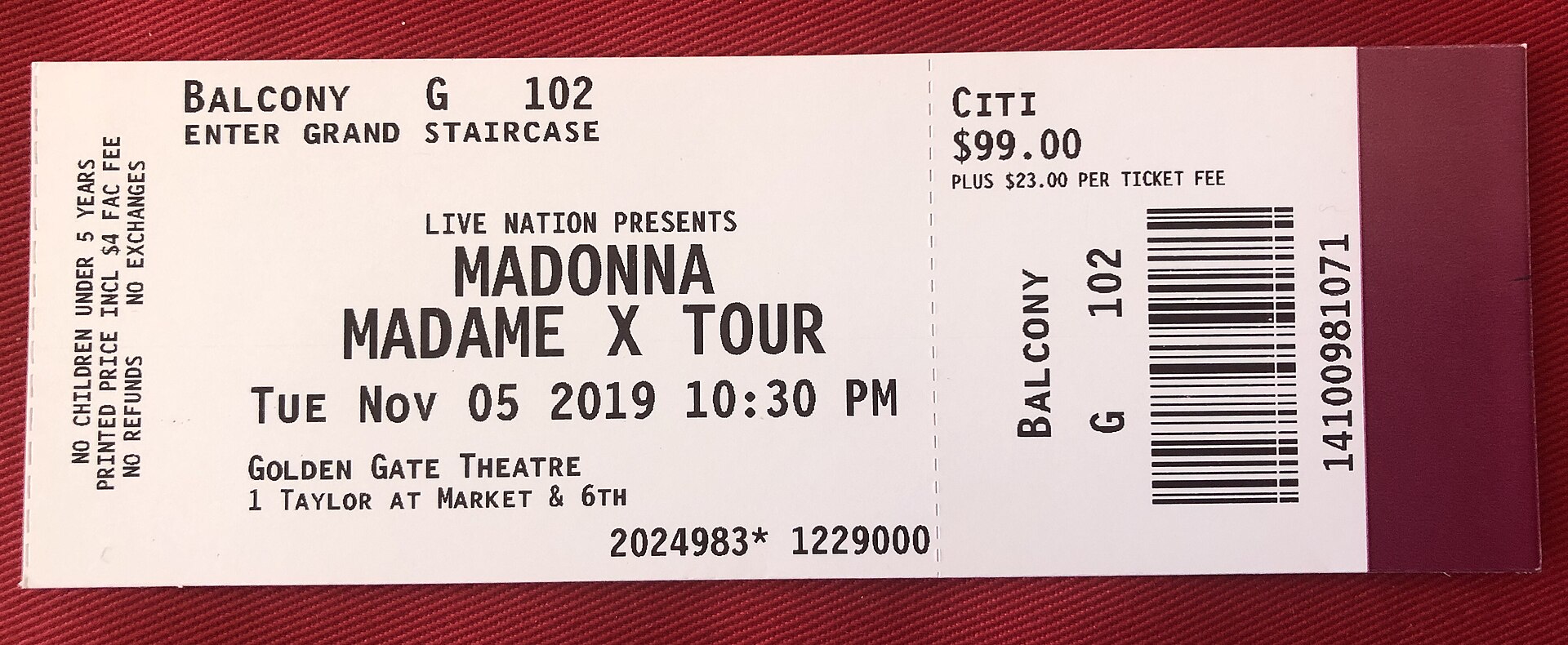 Imagem de referência de Madame X Tour, descrito nos dados abertos como turnê de Madonna