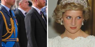 William e Harry n&atilde;o herdar&atilde;o casa em que Princesa Diana morou e est&aacute; enterrada Foto: Montagem/Fotos: Emilio Morenatti - WPA Pool/Getty Images e Terry Fincher/Arquivo Princesa Diana/Getty Images