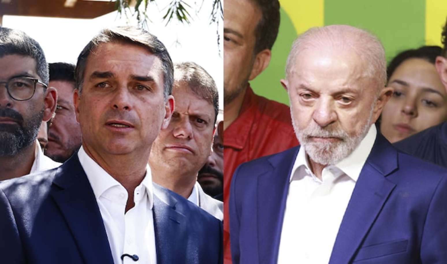 Candidatos &agrave; Presid&ecirc;ncia da Rep&uacute;blica Fl&aacute;vio Bolsonaro (PL) e Lula (PT)