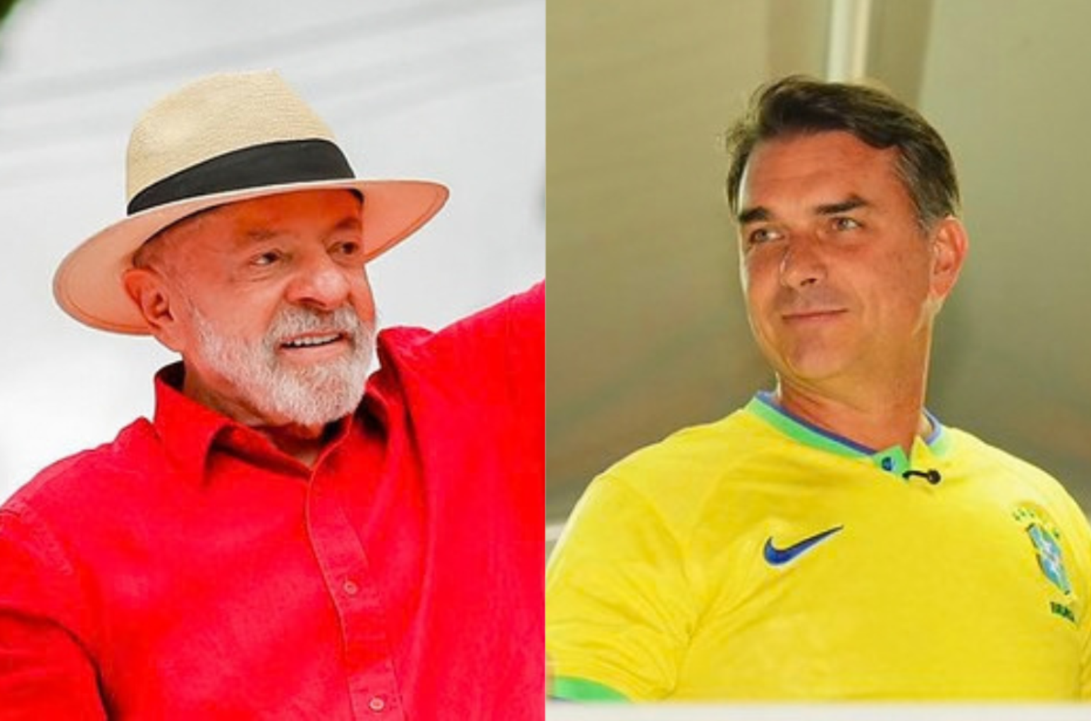 O presidente Luiz Inácio Lula da Silva e o senador Flávio Bolsonaro