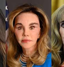 Kimberly Guilfoyle, Barbera Thornhill e Susan Dell: a internet é cruel ao analisar o visual das mulheres Foto: Reproduções