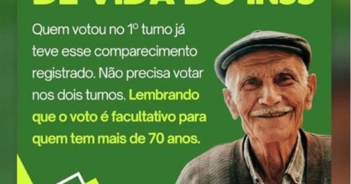 Senado posta que idosos que votaram no 1º turno não precisam votar no 2º para prova de vida do INSS e depois apaga